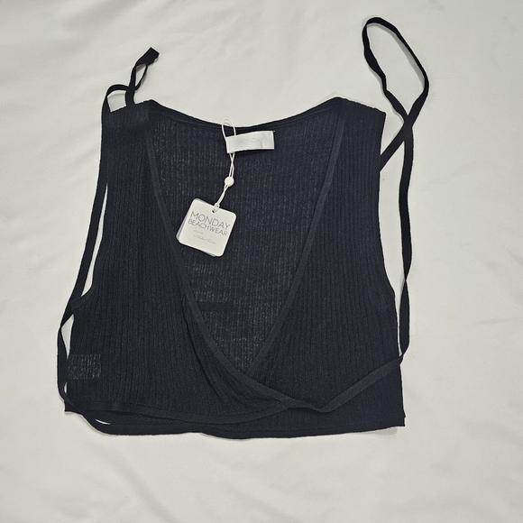 NWT Monday Swimwear Florence Top in Black - Size M - Picture 2 of 10